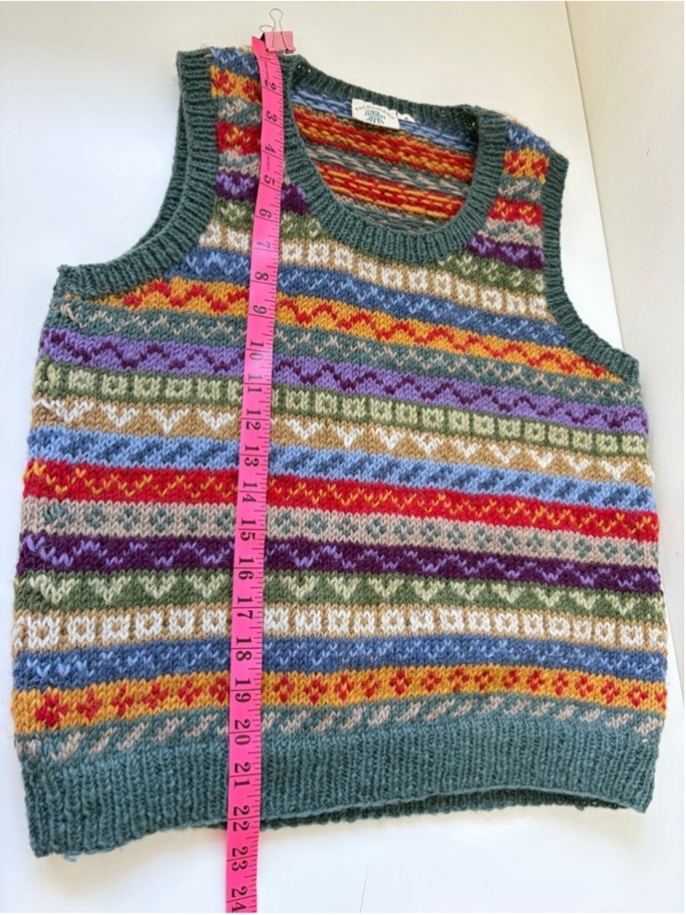 Handmade Pachamama Fair Isle Wool Vest - Picture 10 of 10